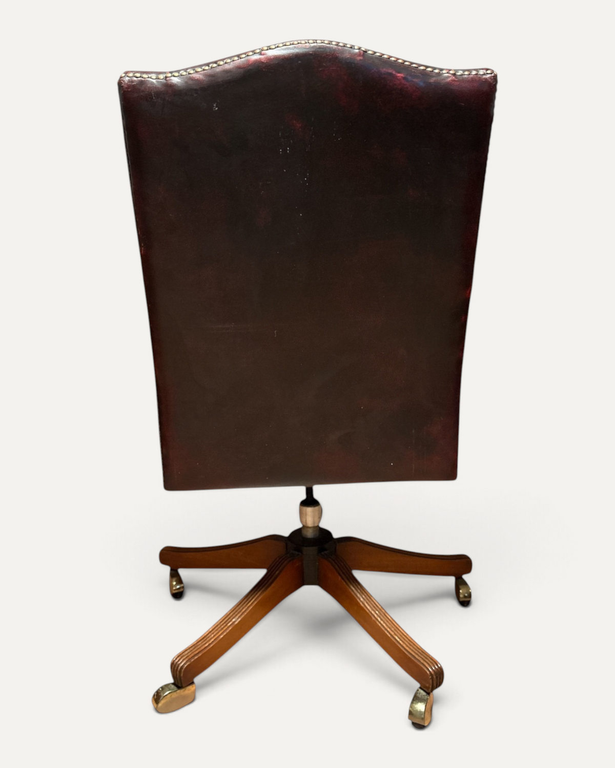 Engelsk Chesterfield snurrstol i oxblood läder, 1960-tal – bild 4 – Chesterhome
