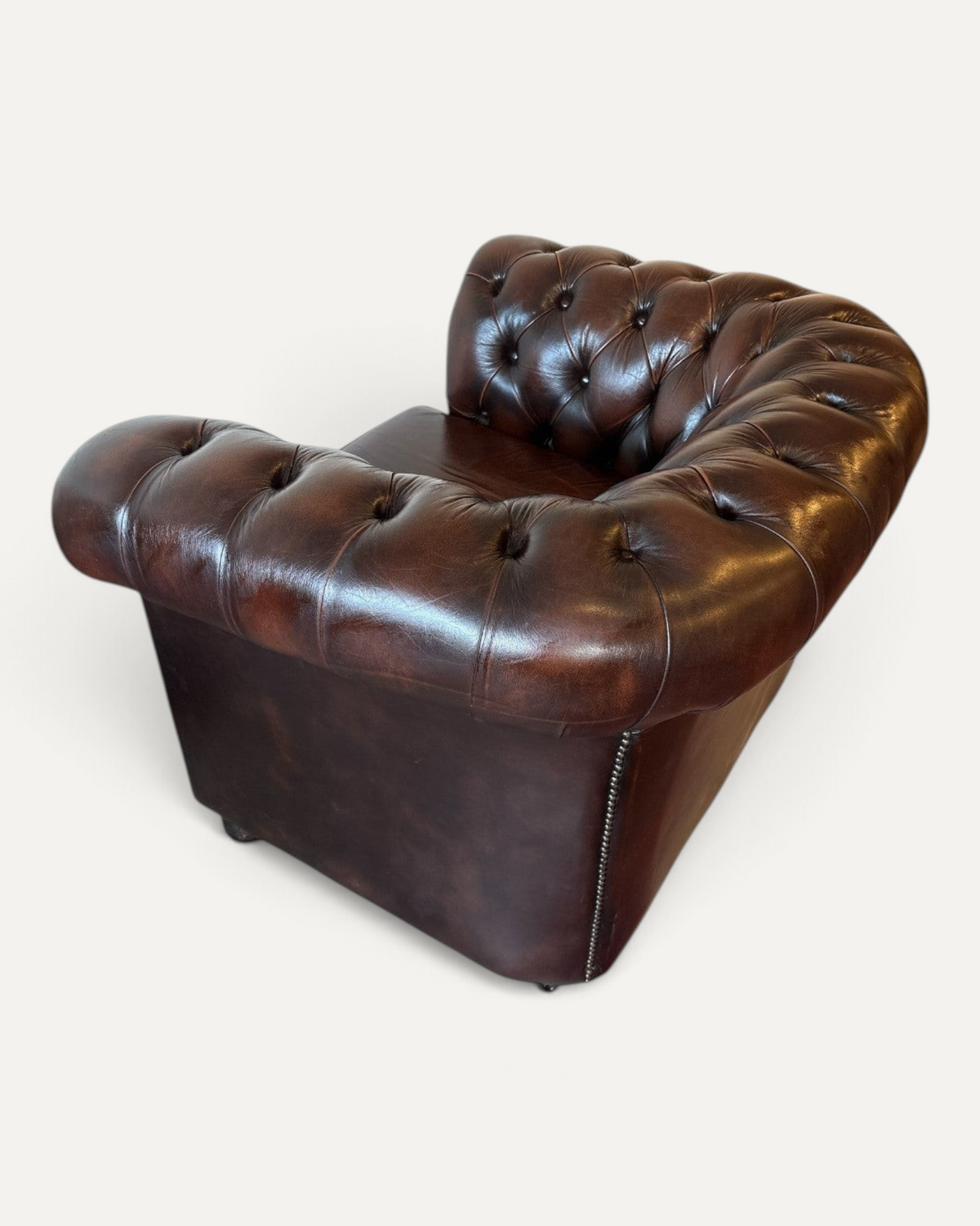 Engelsk Chesterfield club chair i brunt läder – bild 3 – Chesterhome