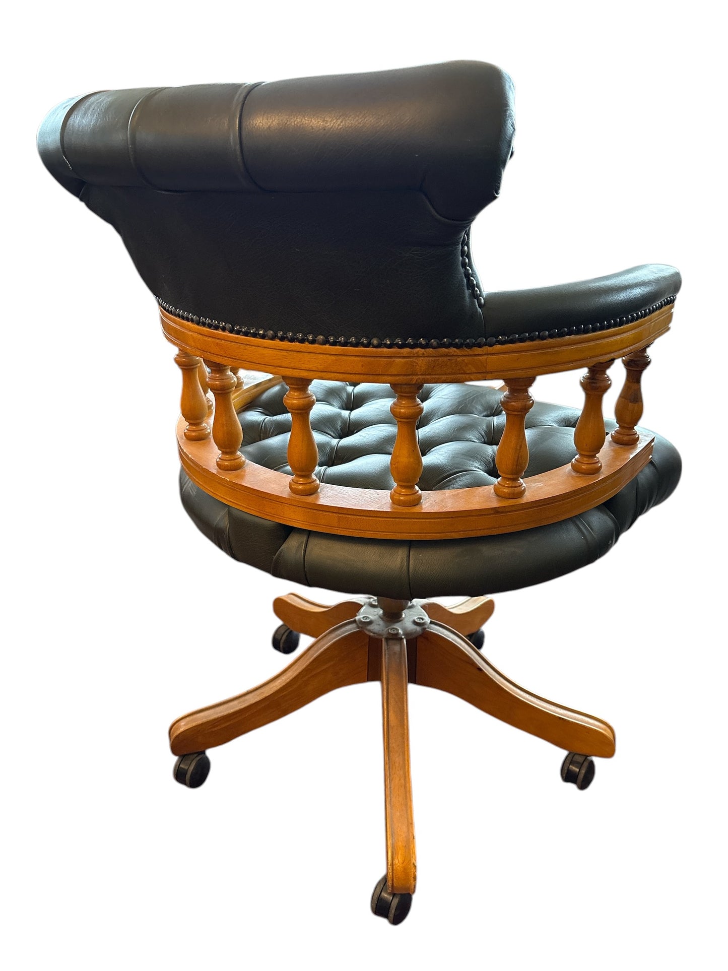 Engelsk Captain’s Chair i Grönt Läder