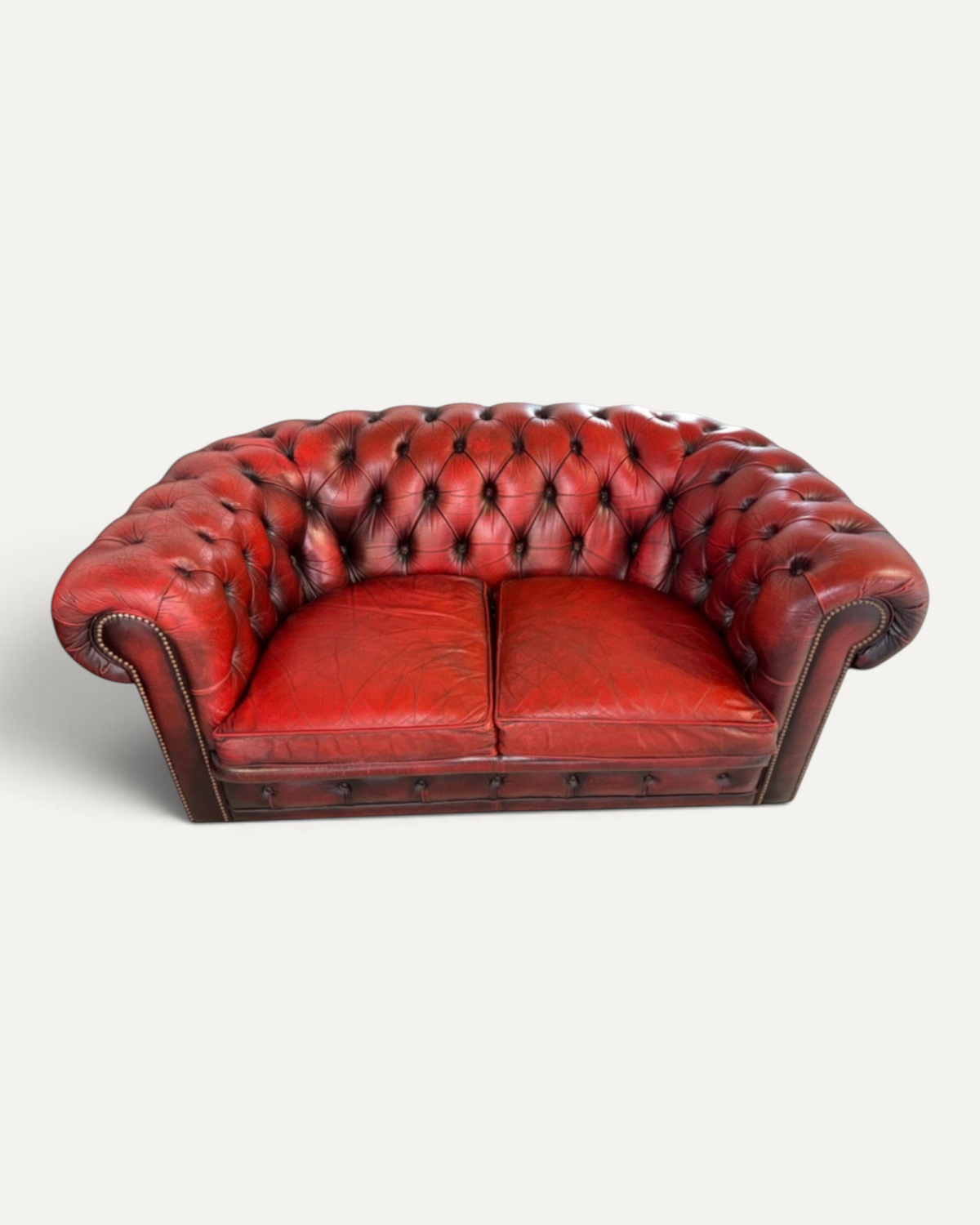 Vintage Chesterfield-soffgrupp i äkta läder, 3-sits och 2-sits – bild 6 – Chesterhome