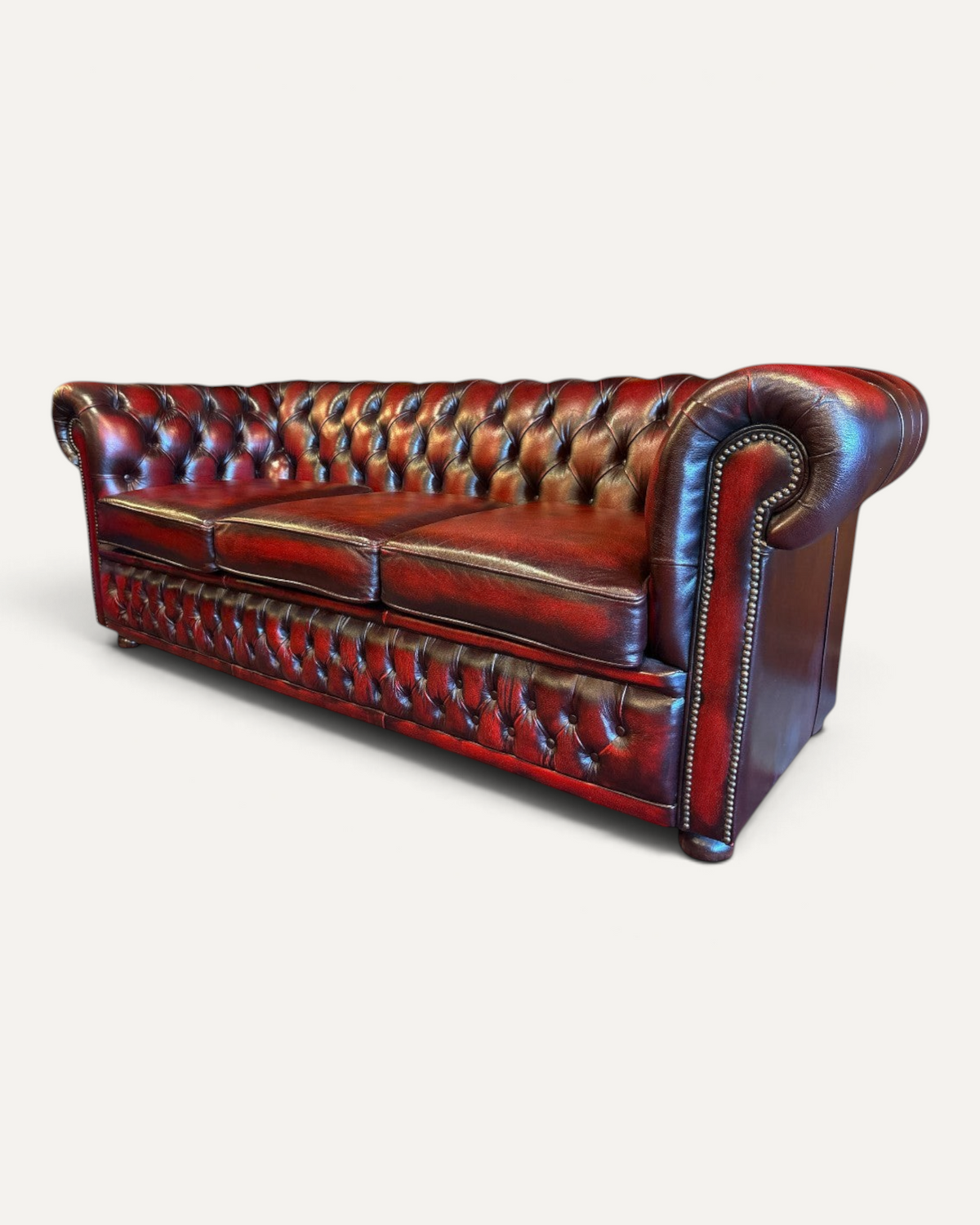 Chesterfield 3-sits soffa i läder, modell Winchester – bild 2 – Chesterhome