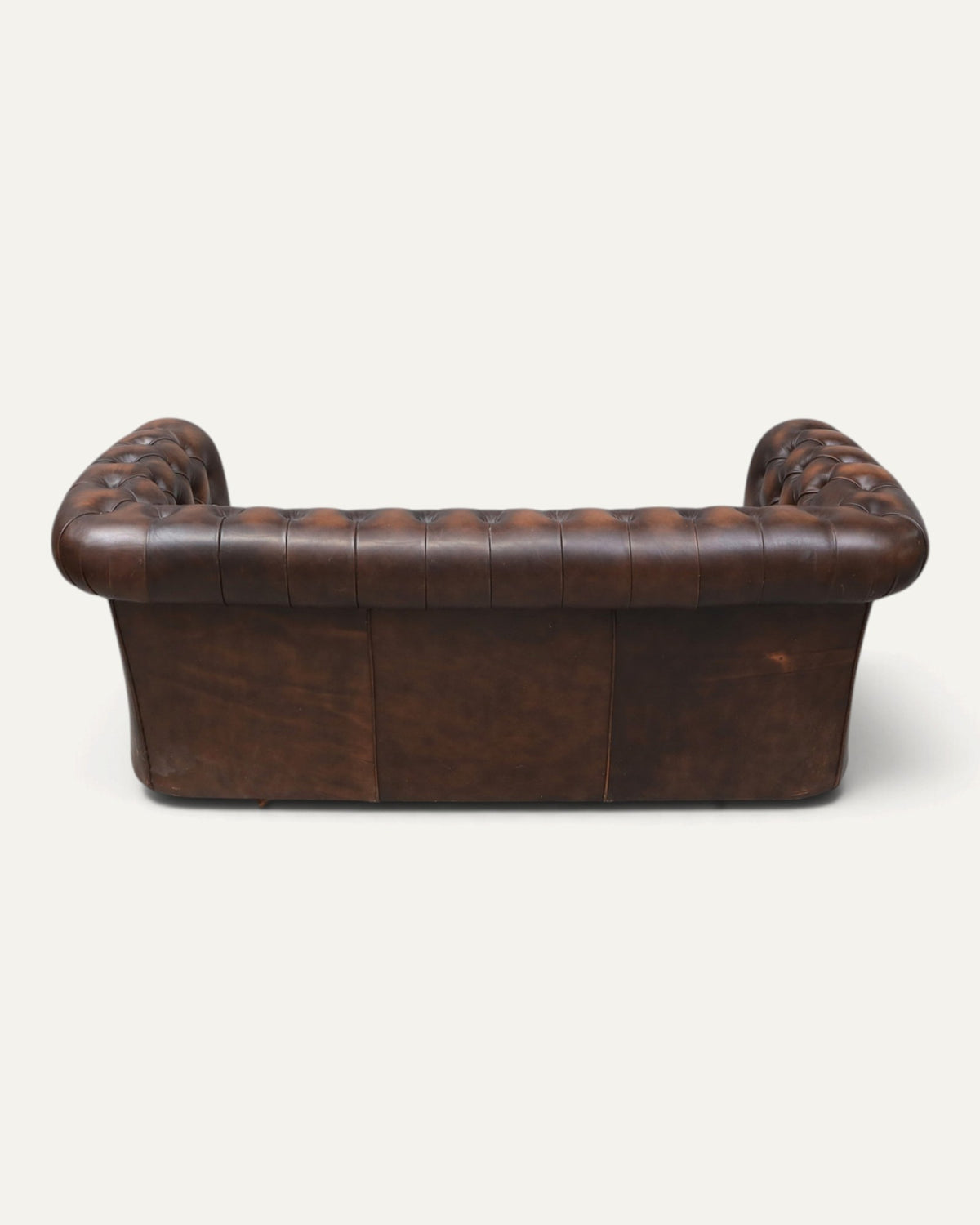 Engelsk Chesterfield 3-sits soffa i brunt läder