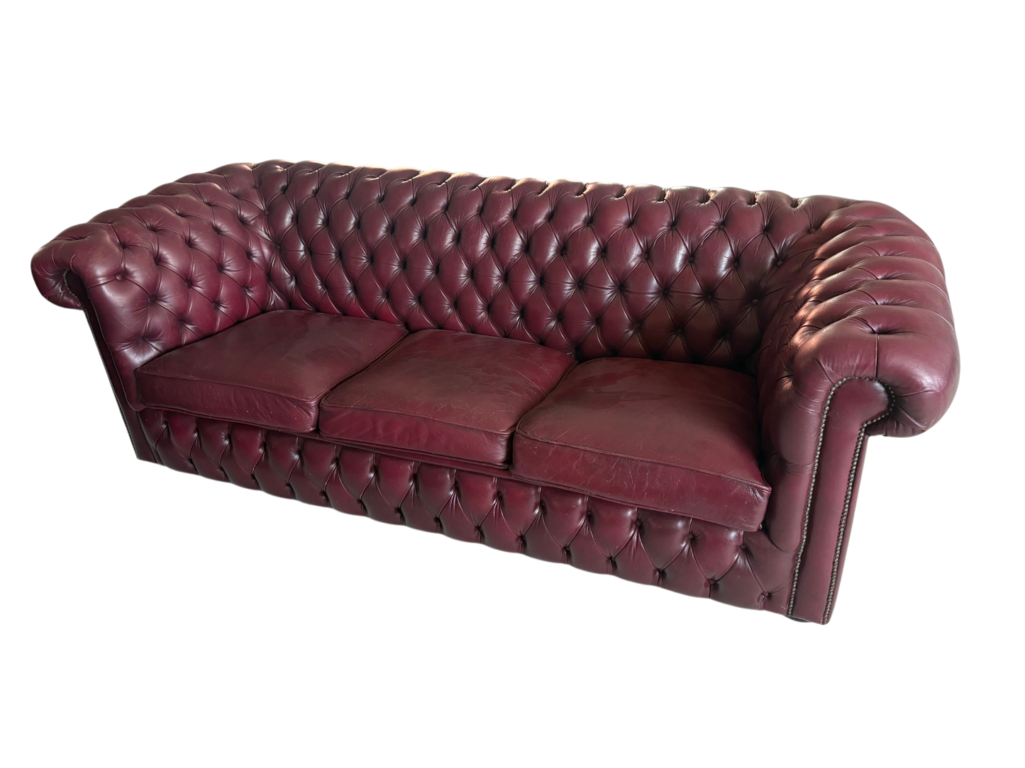 Chesterfield soffgrupp i läder – 3 delar