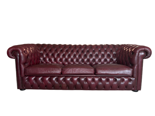Chesterfield soffgrupp i läder – 3 delar