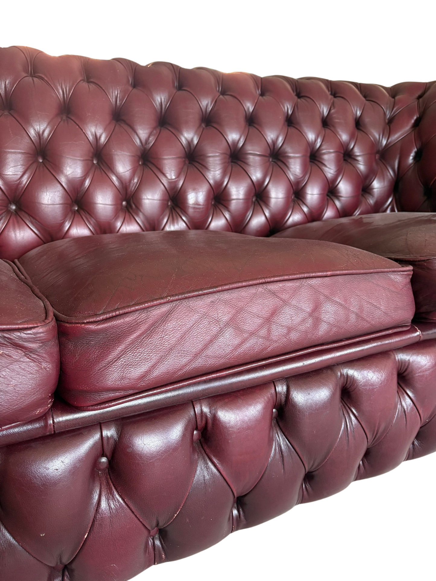 Chesterfield soffgrupp i läder – 3 delar