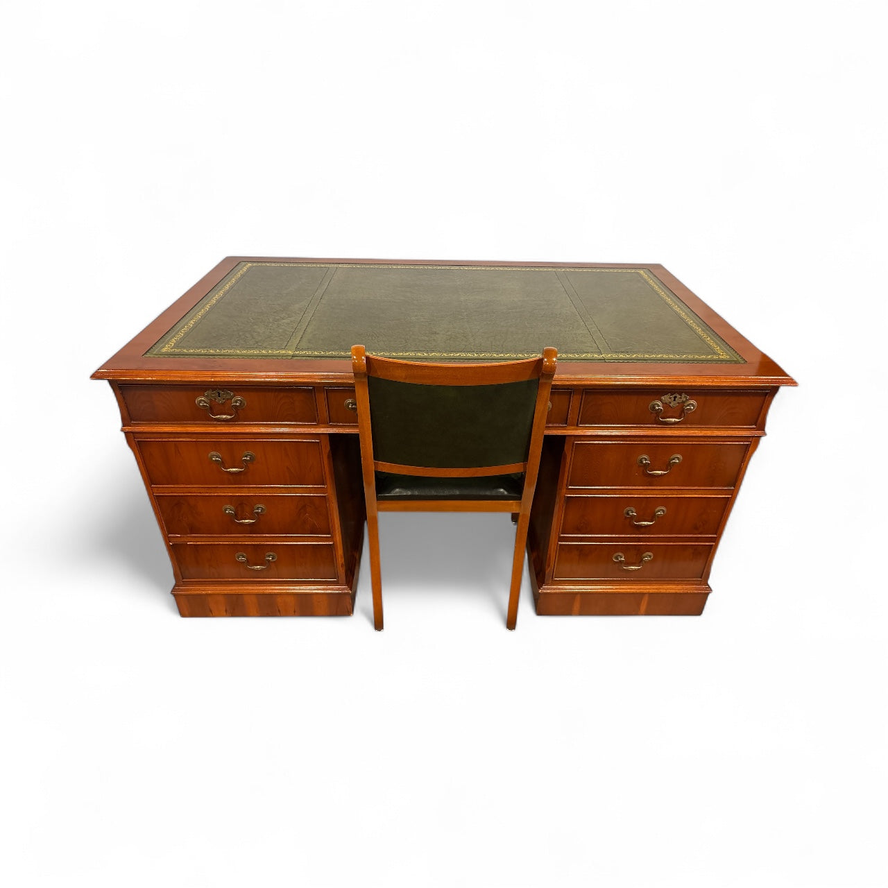 Stort Engelskt Partnerskrivbord med Stol