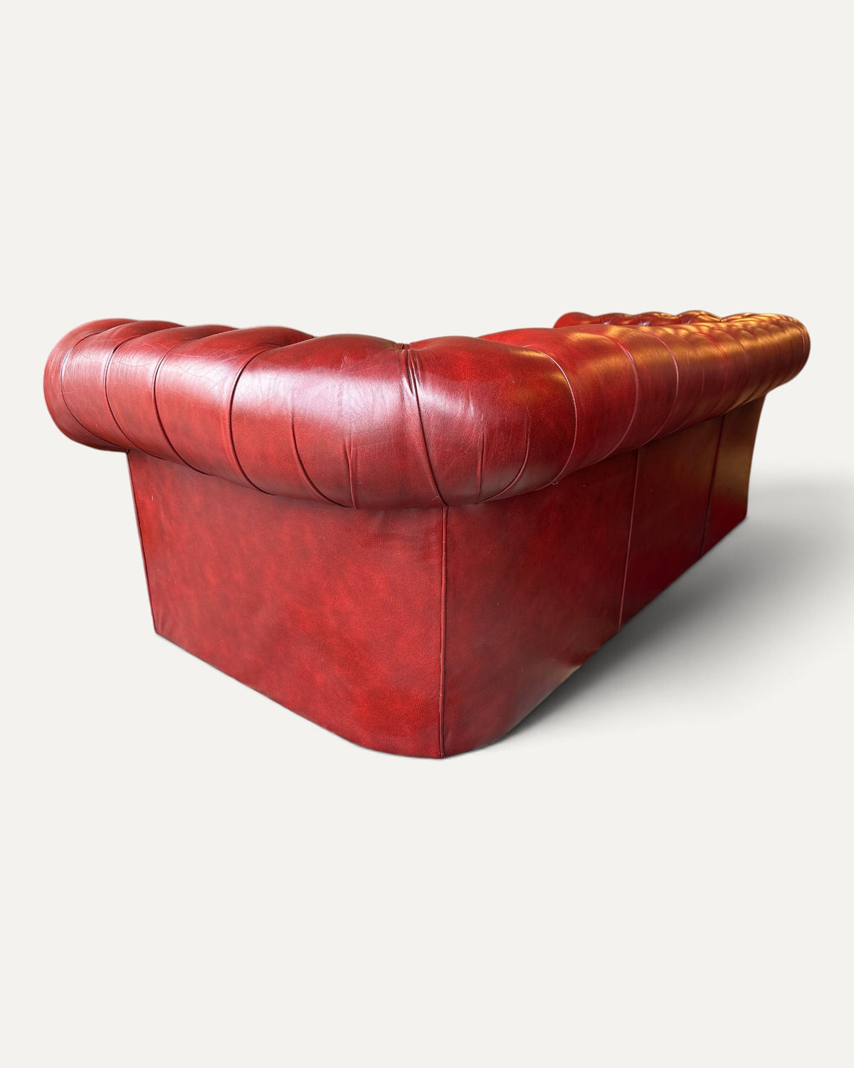Chesterfield 3-sits soffa, oxblood läder