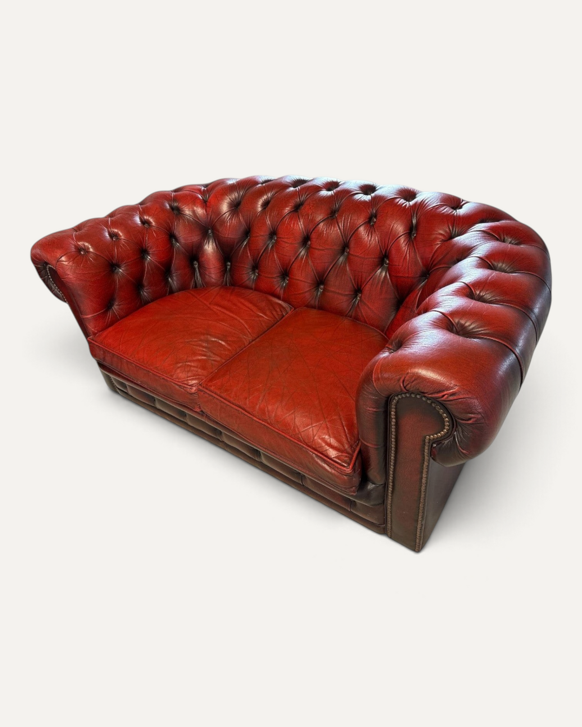 Vintage Chesterfield-soffgrupp i äkta läder, 3-sits och 2-sits – bild 7 – Chesterhome