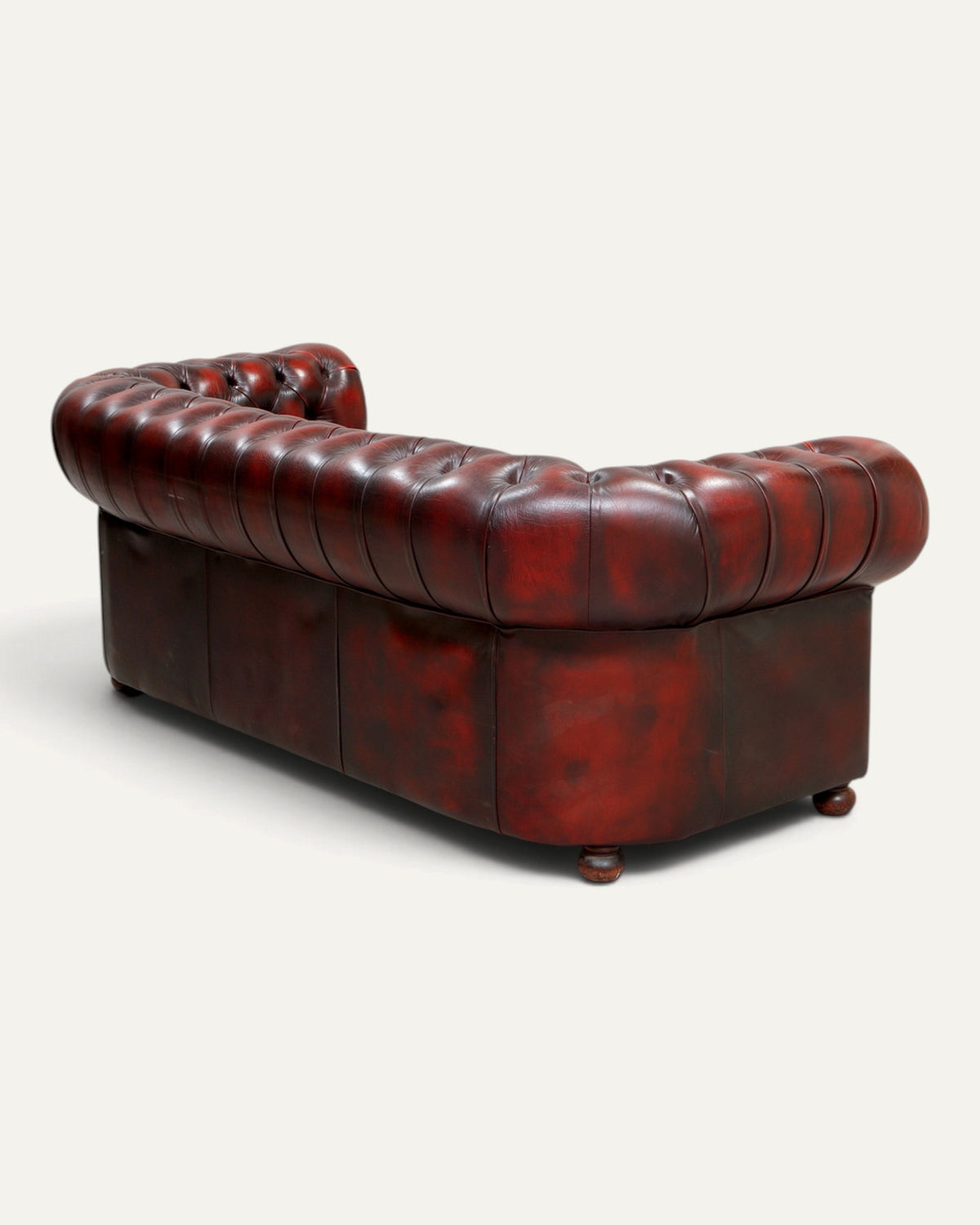 Engelsk Chesterfield 3-sits soffa i oxblood läder