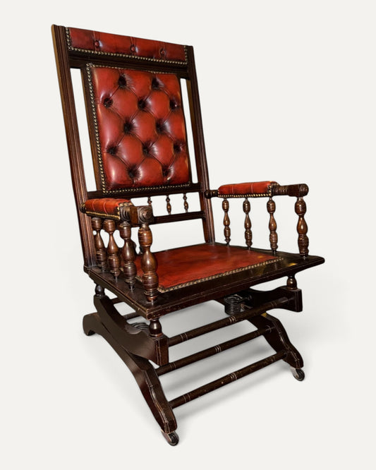 Engelsk Gungstol i oxblood läder