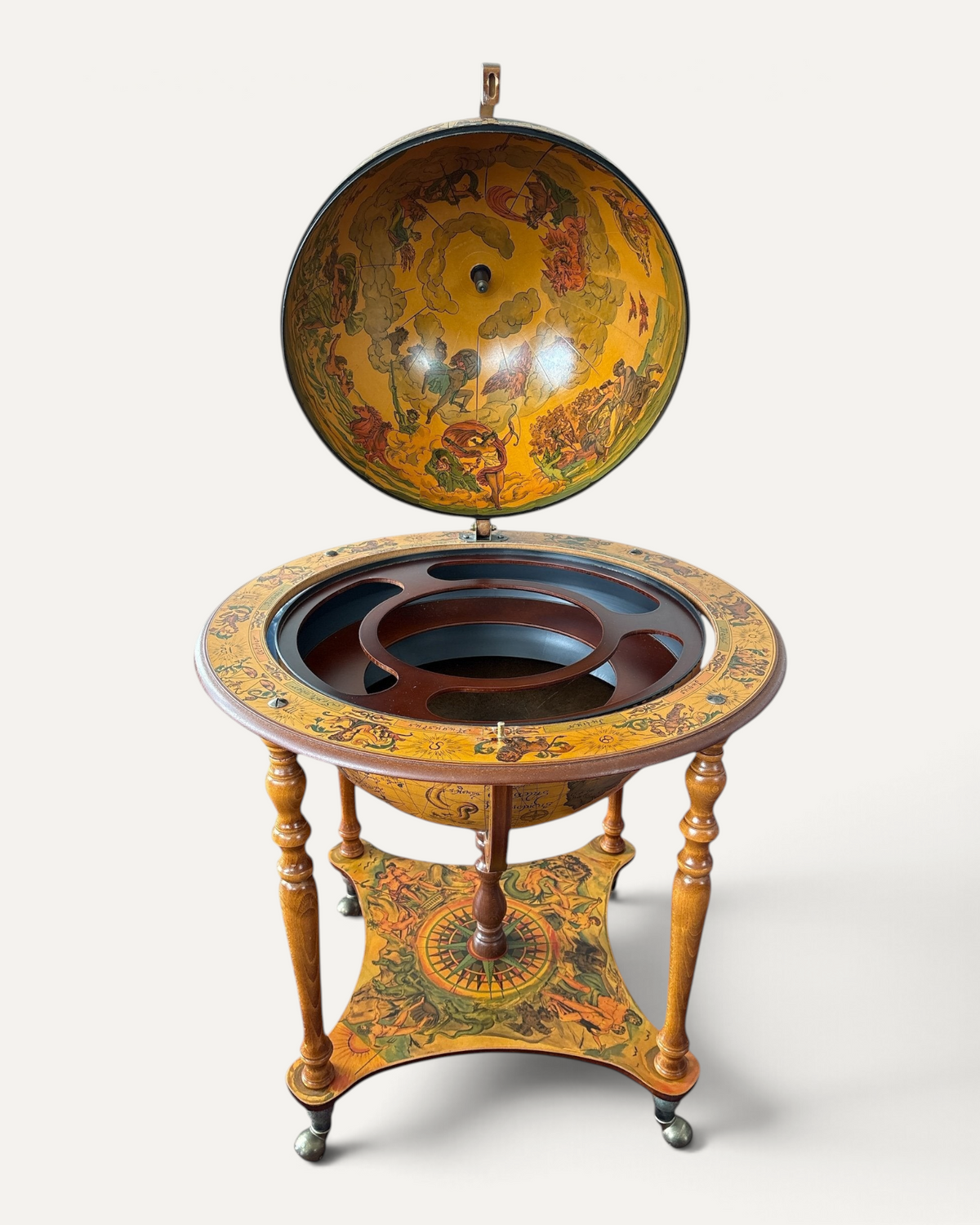 Vintage barglob med världskarta – bild 2 – Chesterhome